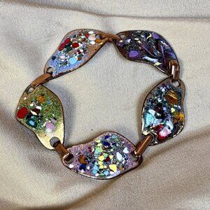 Impressionist Enamel on Copper Bracelet Jewelry artisan A8